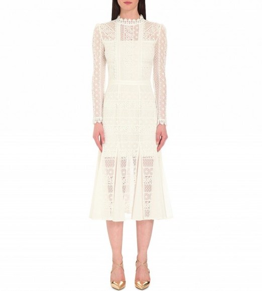 TEMPERLEY LONDON Desdemona floral-lace dress in white – luxe dresses – occasion wear – garden parties – luxury clothing – designer fashion - flipped