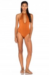 TULAROSA CLEMENCE ONE PIECE rust ~ poolside swimwear ~ swimsuits ~ beachwear ~ beach fashion ~ summer holiday accessories ~ halter ~ halterneck ~ front cut out