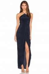 SILK TUCK LONG DRESS in french navy by ZIMMERMANN ~ long occasion dresses ~ event gowns ~ designer evening fashion