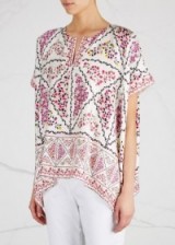 Diane von Furstenberg Abbi printed silk twill top ~ floral print tops ~ cool summer blouses ~ effortless style – stylish fashion ~ handkerchief hem ~ elegance