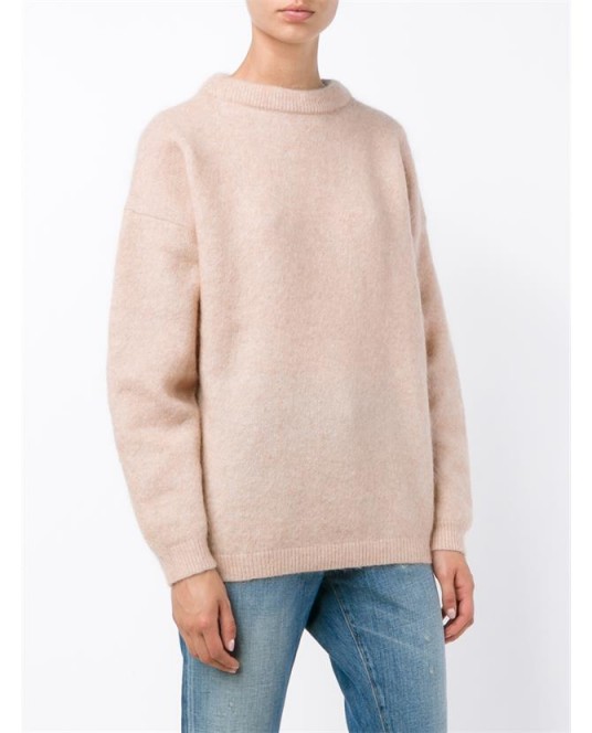ACNE STUDIOS Dramatic Mohair Wool-Blend Sweater. Pale pink sweaters | casual luxe jumpers | designer knitwear | knitted fashion | soft oversized knits