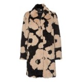 Marc Cain Fleo Pattern Faux Fur Coat, Black/Biscuit ~ floral coats ~ autumn/winter fashion ~ chic style clothing