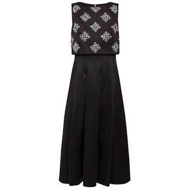 Ted Baker Oppall Embellished Bodice Midi Dress, Black ~ little black dress ~ chic occasion wear ~ evening dresses ~ special occasions - flipped