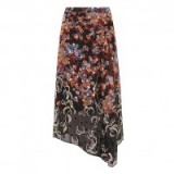 lk bennett Camille Silk Printed Skirt ~ floral asymmetric skirts ~ flower prints ~ printed