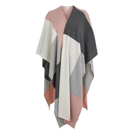 L.K. Bennett Cecily Grey Melange Wool Cashmere Scarves ~ chic outerwear ~ cape style coats ~ wool fashion ~ autumn style - flipped