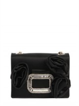 ROGER VIVIER MICRO PILGRIM ROSE SILK SATIN CLUTCH ~ chic style handbags ~ small evening bags ~ luxe accessories ~ crystal embellished