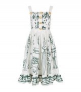 Dolce & Gabbana Garden Print Cotton Sun Dress ~ designer sundresses ~ vintage style fashion ~ holiday wardrobe ~ fit and flare ~ ladylike ~ beautiful Italian designs