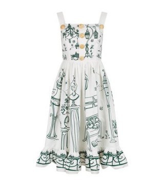 Dolce & Gabbana Garden Print Cotton Sun Dress ~ designer sundresses ~ vintage style fashion ~ holiday wardrobe ~ fit and flare ~ ladylike ~ beautiful Italian designs - flipped