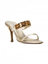 DOLCE & GABBANA VINTAGE crystal embellished mules circa 2000 ~ silver metallic heels ~ designer footwear ~ high heel shoes ~ crystal embellishments ~ glamour ~ glamorous accessories