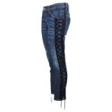 Dsquared2 Resina Wash Deana Jeans With Lace-Up Detail. Blue denim | casual designer fashion | black side lace ups