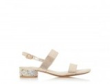 DUNE ~ NINAH Jewelled Block Heel Sandal in gold. Summer flats | jewel embellished sandals | luxe style | flat holiday shoes