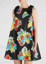 Victoria, Victoria Beckham fruit print flared satin mini dress ~ designer fashion ~ summer dresses ~ made with style ~ stylish clothing