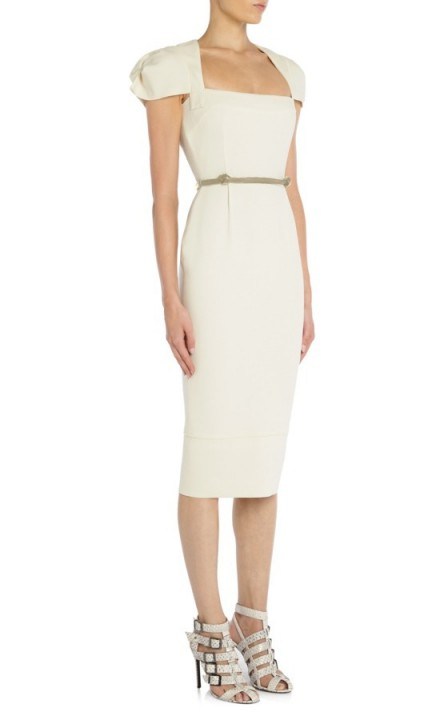 Roland Mouret Galaxy dress in white ~ fitted dresses ~ loved by celebrities ~ celebrity style ~ chic & elegant - flipped