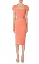 Roland Mouret Galaxy dress in antique rose ~ fitted fashion ~ loved by celebrities ~ celebrity style dresses ~ chic & elegant ~ square neckline