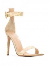 GIANVITO ROSSI Portofino sandals, gold tone high heels, stiletto heeled shoes, sexy ankle straps, designer footwear, barely there, luxe accessories, elegant & feminine
