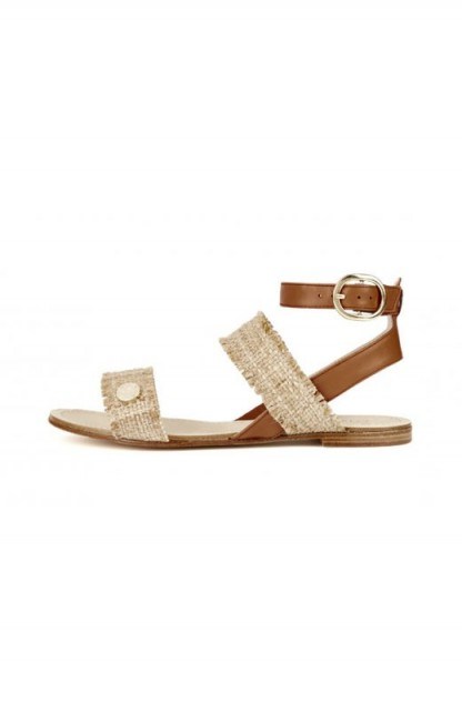 HEIDI KLEIN MAYA BAY SANDAL IN TAN ~ chic poolside sandals ~ stylish pool shoes ~ holiday flats ~ strappy beach shoes ~ ankle strap - flipped