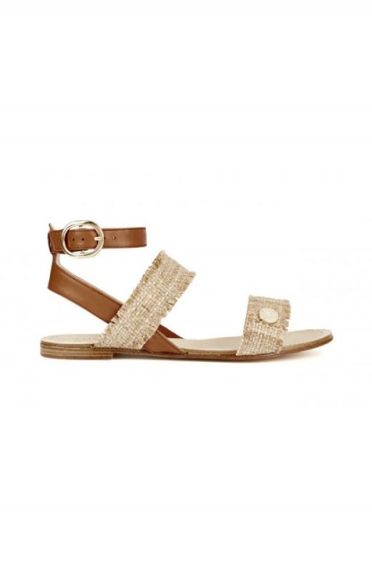 HEIDI KLEIN MAYA BAY SANDAL IN TAN ~ chic poolside sandals ~ stylish pool shoes ~ holiday flats ~ strappy beach shoes ~ ankle strap