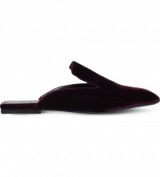 JIL SANDER Velvet slippers in wine. Designer flats | flat shoes | mule | chic mules | slip on
