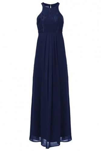 Lace & Beads Elanor Navy Maxi Dress – long evening dresses – occasion wear – party fashion – chiffon – embellished - flipped