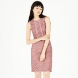 Warehouse short sleeve panel lace dress in light pink – sleeveless dresses – summer style fashion – feminine – front ruffle detail