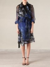 LANVIN animal print sheer dress ~ chic dresses ~ prints ~ designer fashion ~ blue silk