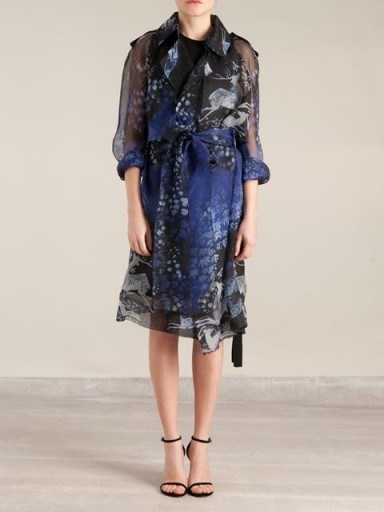 LANVIN animal print sheer dress ~ chic dresses ~ prints ~ designer fashion ~ blue silk - flipped