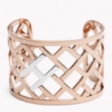 Tommy Hilfiger lattice cuff. Rose gold tone jewellery | fashion jewelry cuffs