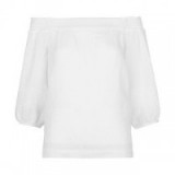 Whistles ~ Lila Bardot Linen Top white. Off the shoulder tops | summer fashion | holiday clothing