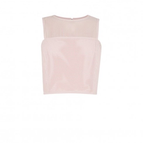 Warehouse linear shell top light pink – sleeveless crop tops – cropped fashion - flipped
