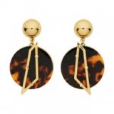 Lulu Frost Tort Circle Earring. Round drop earrings | fashion jewellery | faux tortoiseshell | resin tortoise shell | accessories