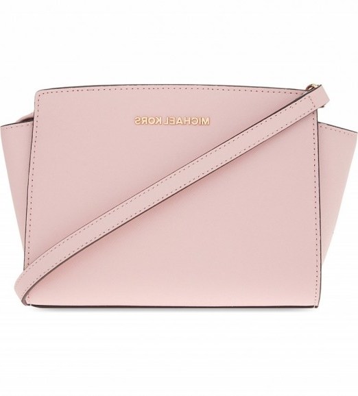 MICHAEL MICHAEL KORS Selma medium leather cross-body bag blossom – designer crossbody bags – pink handbags – luxe accessories – bag envy - flipped
