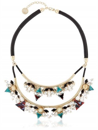 ANTON HEUNIS ART DECO EXPRESSION NECKLACE ~ designer fashion jewelry ~ crystal necklaces ~ statement jewelry ~ double layer collar ~ feature accessories ~ luxe style costume jewellery - flipped