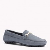 Tommy Hilfiger nubuck loafer folkstone grey. Blue loafers | casual luxe | flat shoes | designer flats | slip ons
