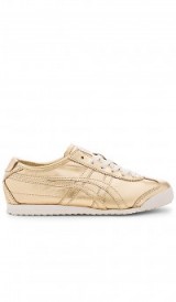 ONITSUKA TIGER ~ MEXICO 66 SNEAKER gold. Metallic sneakers | flat sports shoes | luxe style trainers | flats