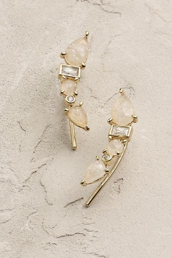 Anthropologie ~ Opalescent Crawler Earrings. Fashion jewellery | rhinestone jewellery | luxe style accessories - flipped