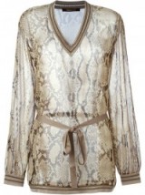 ROBERTO CAVALLI sheer snakeskin blouse ~ animal prints ~ glamour ~ glamorous blouses ~ fashion