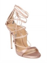 DSQUARED2 120MM RIRI LACE-UP SATIN SANDALS stunning in nude! ~ hot heels