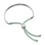 MONICA VINADER ~ FIJI FRIENDSHIP BRACELET MINT. Sterling silver bracelets | modern style jewellery | slim stacking | narrow bangles | green cord
