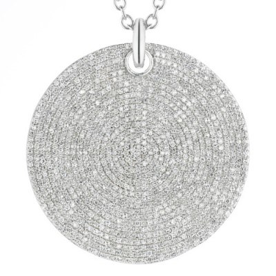 MONICA VINADER ~ AVA LARGE DISC DIAMOND PENDANT. Round pendants | pave diamonds | modern style jewellery | luxe accessories - flipped