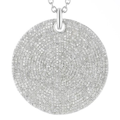 MONICA VINADER ~ AVA LARGE DISC DIAMOND PENDANT. Round pendants | pave diamonds | modern style jewellery | luxe accessories
