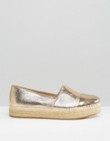 Steve Madden Prioriti Gold Metallic Espadrilles gold. Casual luxe | flat shoes | chic summer flats | slip ons