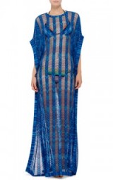 MISSONI Striped Maxi Length Caftan blue ~ long poolside kaftans ~ chic cover ups ~ designer cover up ~ holiday fashion ~ beachwear ~ sheer