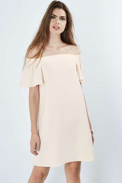 TOPSHOP Structured Bardot Dress ~ off the shoulder ~ cute holiday dresses - flipped