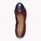 Tommy Hilfiger suede ballerina tawny port/midnight red. Chic designer flats | flat shoes | ballerinas