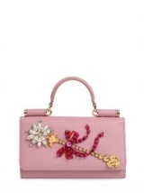 DOLCE & GABBANA MAGIC WAND DAUPHINE LEATHER PHONE CLUTCH ~ small luxe bags ~ mini luxury handbags ~ jewel embellished accessories ~ gorgeous Italian fashion ~ pink top handle bag