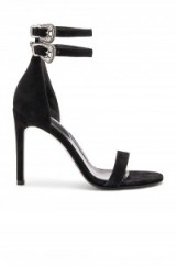 THE KOOPLES DOUBLE STRAP HEEL black ~ chic evening shoes ~ suede ankle straps ~ barely there high heels ~ party feet