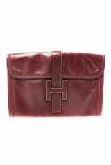 Vintage Hermes Jige Burgundy Clutch Bag – 1980s designer bags – 80s handbags – chic leather accessories