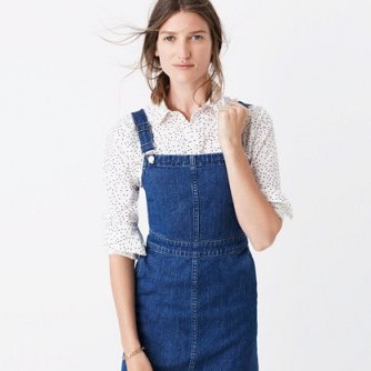 Madewell denim hillview dress. Blue dungaree dresses | casual fashion | overall style - flipped