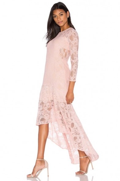 GALELLA LACE ASYMMETRIC MAXI DRESS by AIJEK ~ pink high low dresses ~ occasion fashion - flipped