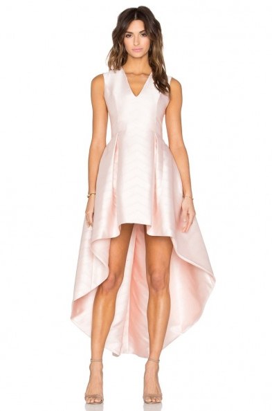 LEENA DRESS by ALEXIS ~ pink sleeveless occasion dresses ~ high low hemline ~ asymmetric hem ~ V-neck - flipped